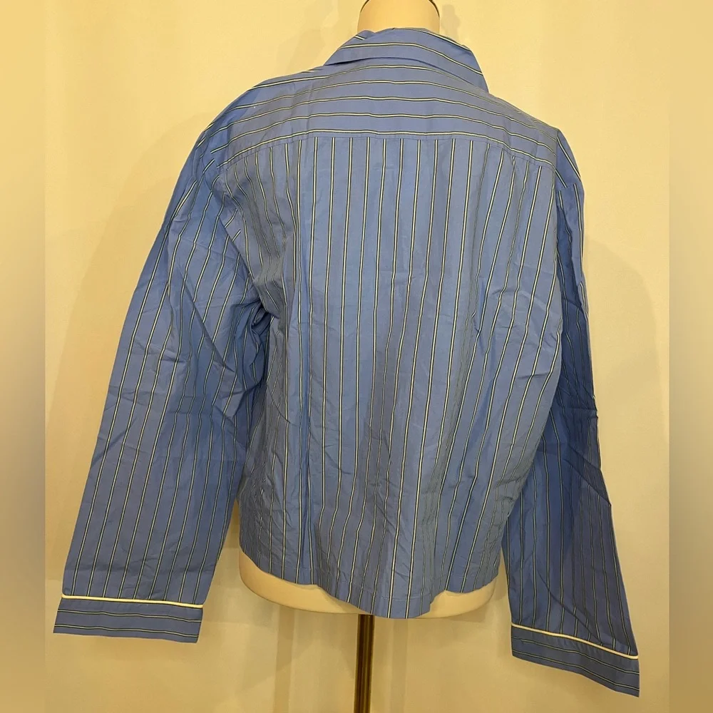 J.Crew Long-sleeve pajama top in striped cotton poplin